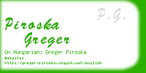 piroska greger business card